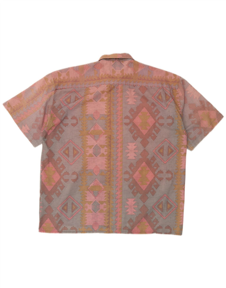 Camicia a maniche corte da uomo VINTAGE XL Poliestere geometrico multicolore