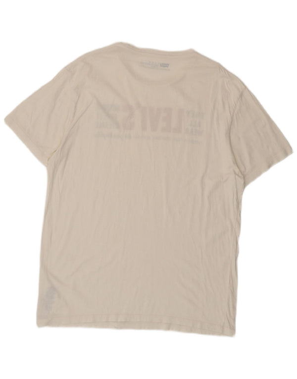 T-shirt grafica da uomo con vestibilità standard Levi's Top XL in cotone bianco