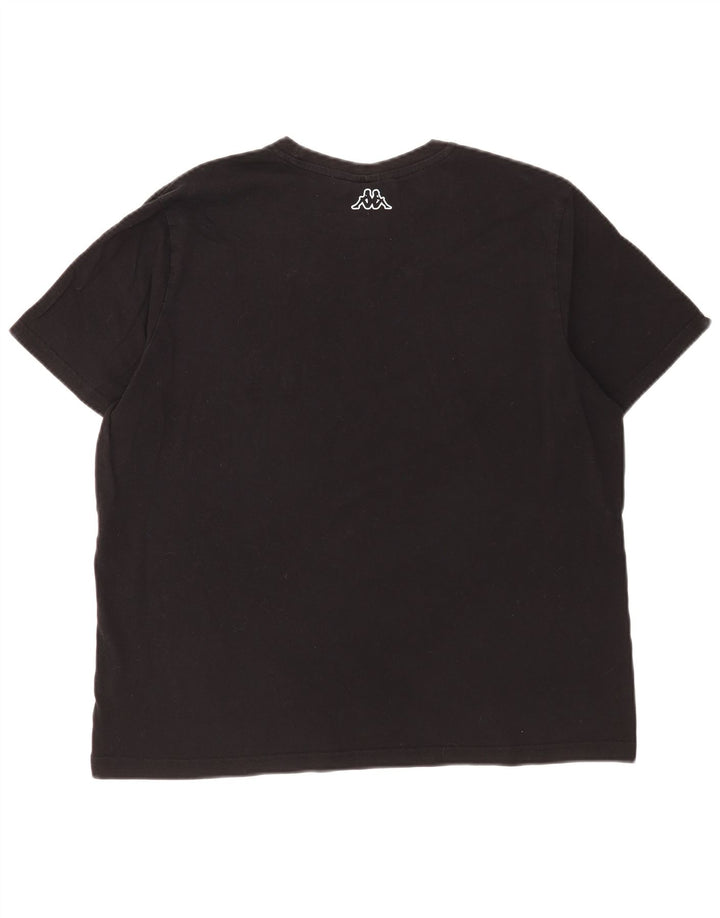 T-shirt grafica da uomo Kappa Top grande in cotone nero