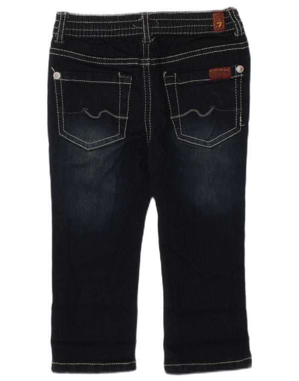 7 FOR ALL MANKIND Baby Girls Straight Jeans 12-18 Months  Navy Blue Cotton