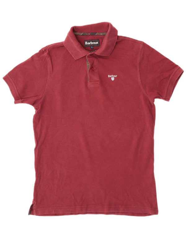 Polo da uomo Barbour piccola in cotone bordeaux