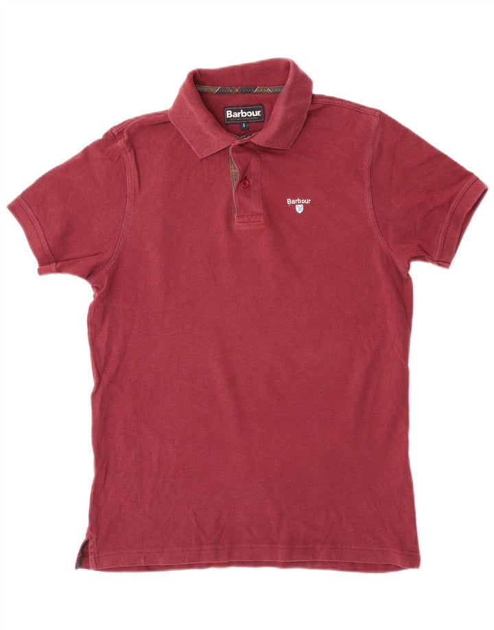 Polo da uomo Barbour piccola in cotone bordeaux