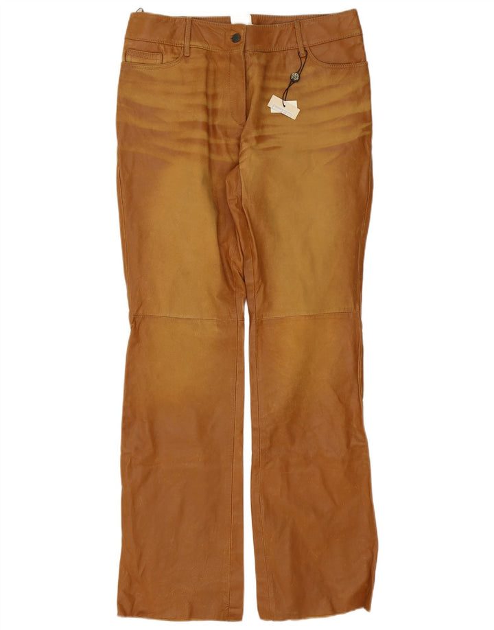 Pantaloni in pelle vintage da uomo W34 L35 Marrone