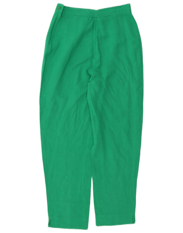 Pantaloni cropped a vita alta da donna vintage IT 46 Large W28 L26 Verde