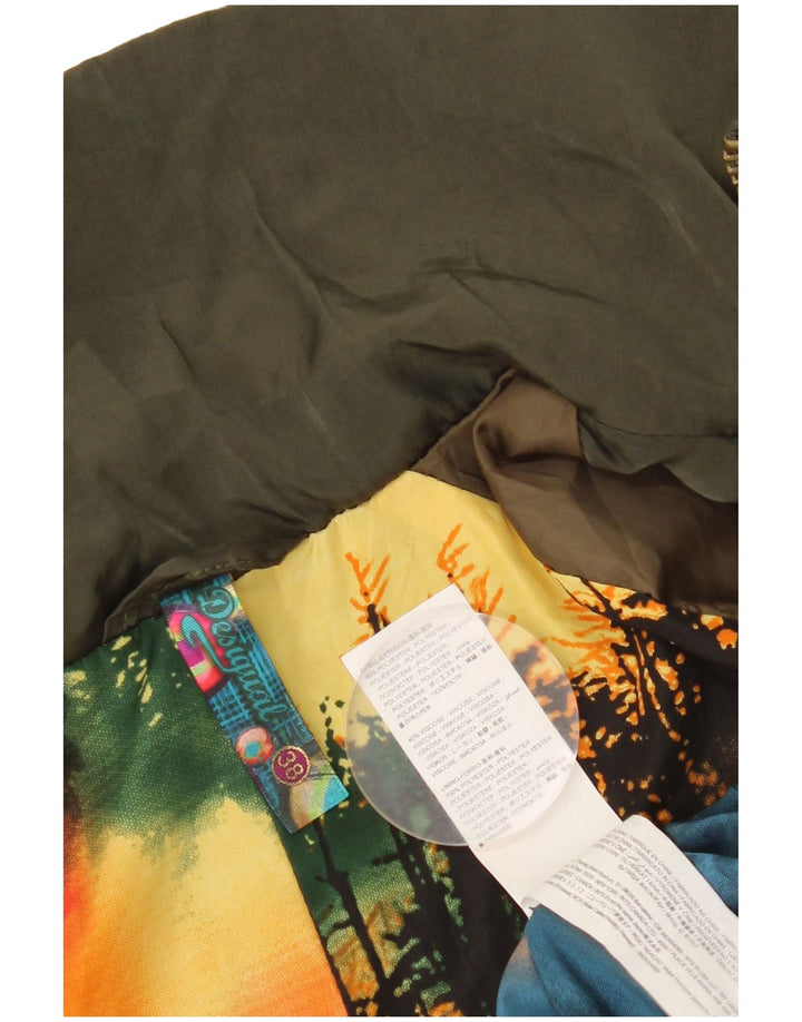 Desigual Giacca Parka con grafica militare da donna EU 38 Verde medio floreale