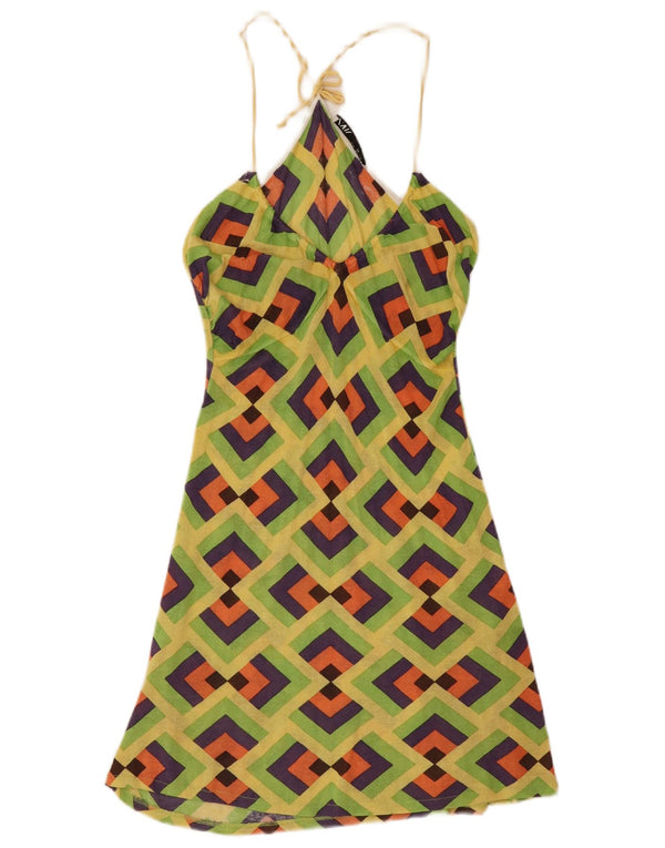 Abito all'americana da donna Zara UK 8 piccolo verde geometrico