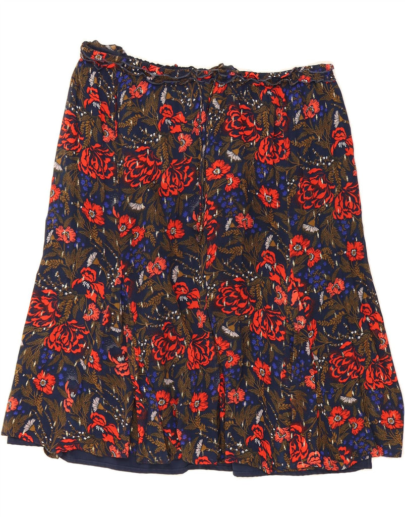 PER UNA Womens A-Line Skirt UK 16 Large W38 Blue Floral Vintage Per Una and Second-Hand Per Una from Messina Hembry 
