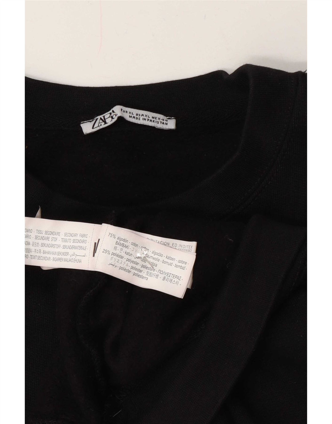 Felpa Zara Uomo Maglione XL Cotone Nero