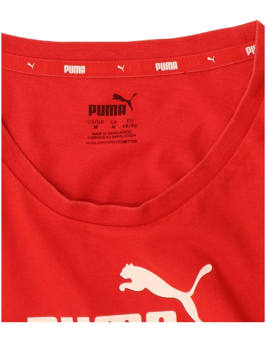 T-shirt grafica da uomo PUMA Top in cotone color block rosso medio