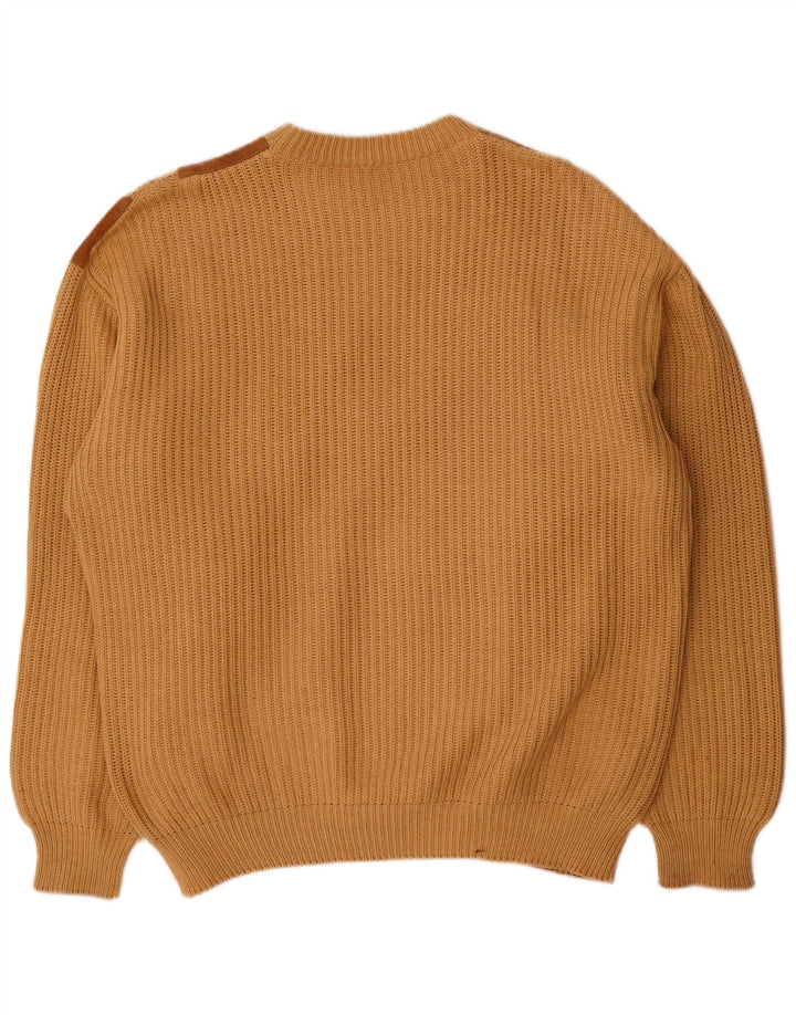 Maglione maglione girocollo da uomo vintage XL Beige