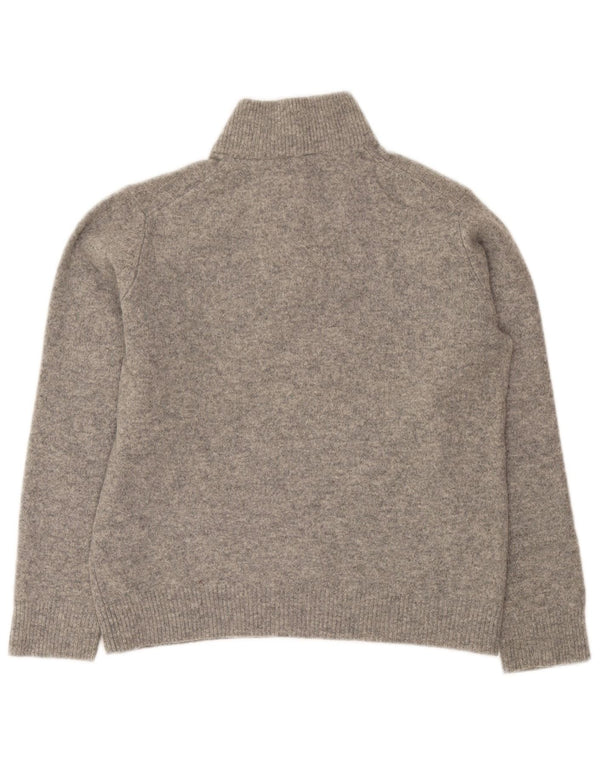 Boden Maglione da donna con zip e collo UK 14 Lana screziata grigio medio