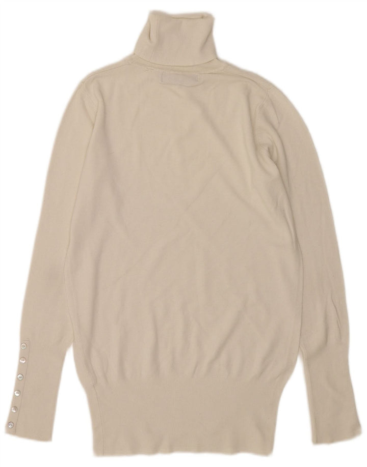 Maglione maglione a collo alto da donna Zara UK 12 Rayon bianco medio