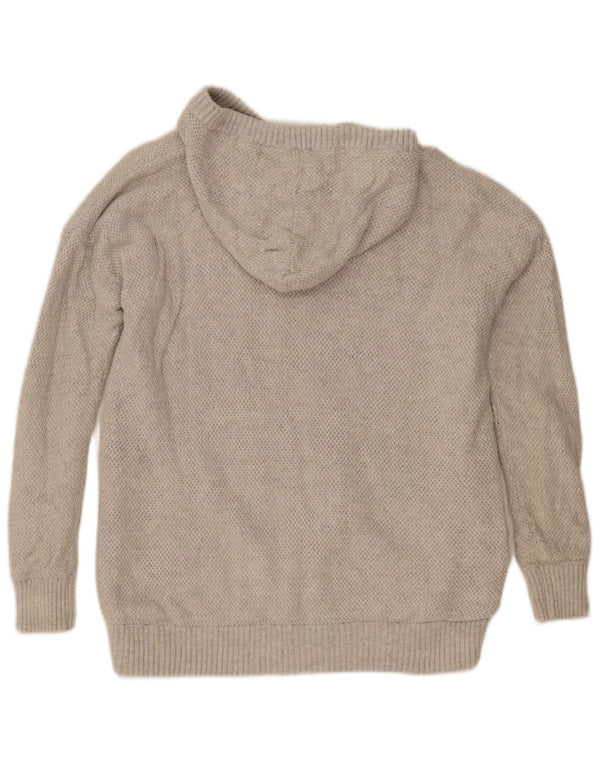 Maglione cardigan sherpa con cappuccio da donna Rip Curl UK 14 grande cotone grigio