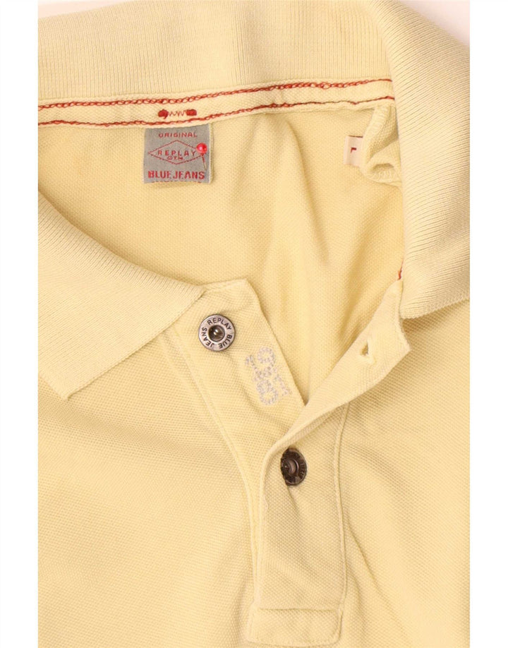 Polo Uomo Replay Large in Cotone Giallo