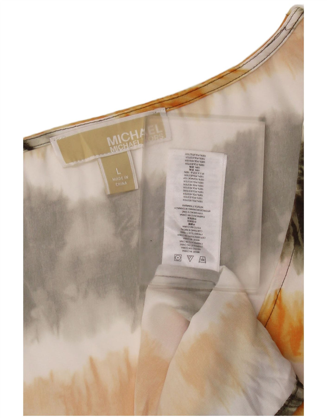 MICHAEL KORS Canotta da donna UK 16 Grande poliestere tie-dye multicolore