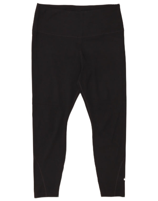 Leggings corti NIKE Dri Fit da donna UK 18 XL poliestere nero