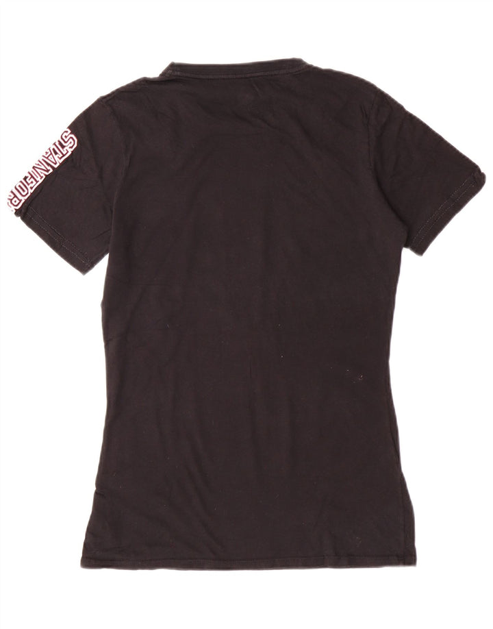 T-shirt grafica da donna Champion Top UK 10 piccola in cotone nero