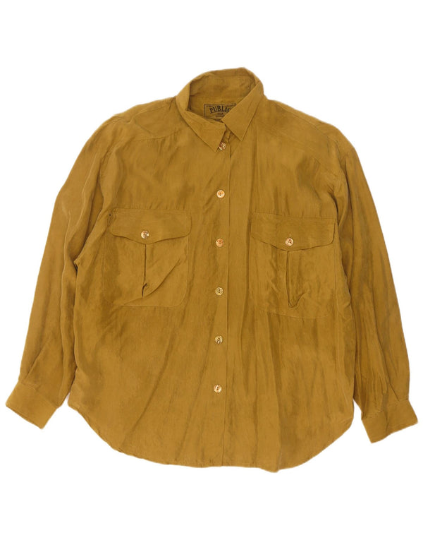 Camicetta oversize da donna pubblica EU 42 grande seta kaki