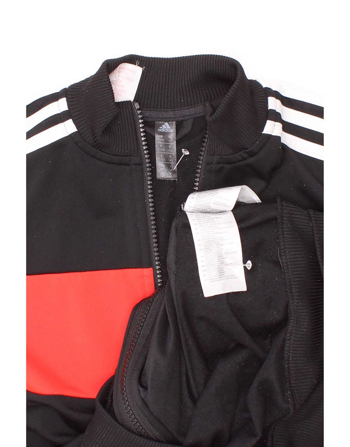 Giacca da tuta da ragazzo Adidas 9-10 anni in poliestere color block nero