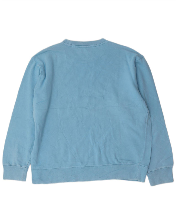 Felpa grafica da uomo Asics, maglione grande, in cotone blu
