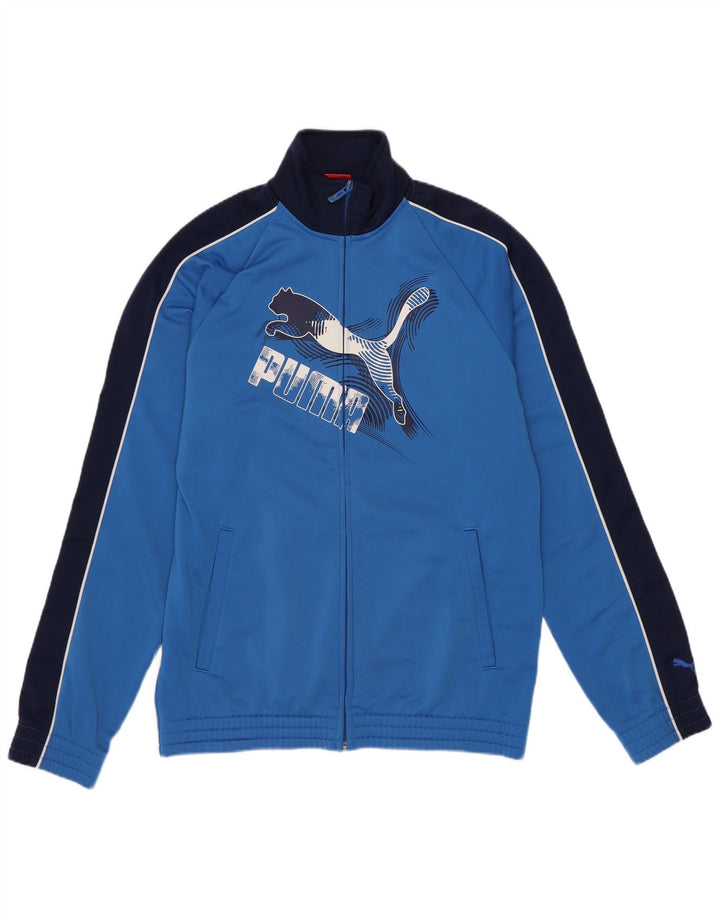 Giacca da tuta grafica da ragazzo Puma 13-14 anni Blu Colourblock
