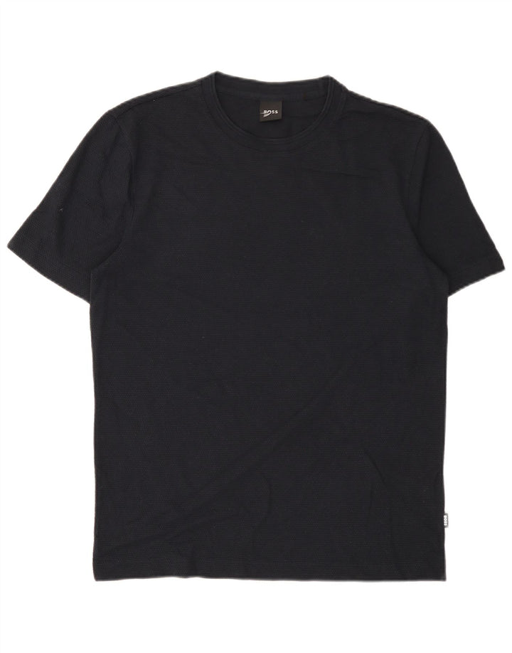 T-shirt da uomo Hugo Boss Top in cotone blu navy medio