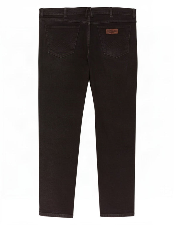 Jeans dritti elasticizzati Texas Wrangler da uomo W40 L32 cotone nero