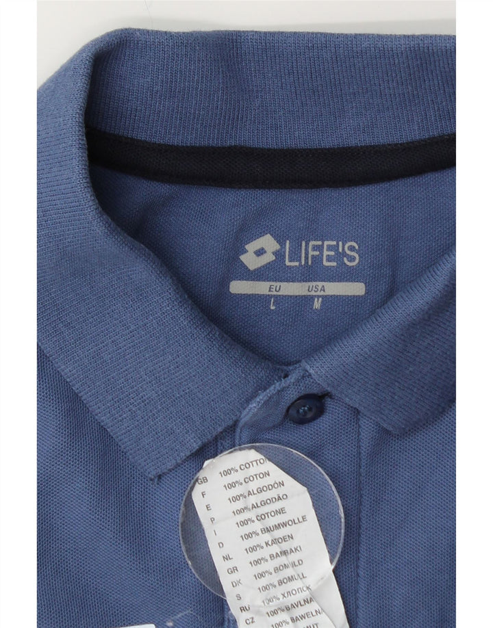 LOTTO Polo grafica da uomo Life Large in cotone blu
