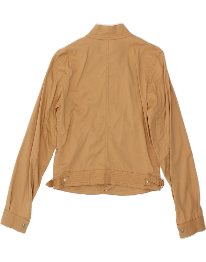 BELFE Womens Crop Bomber Jacket UK 8 Small Beige Cotton Vintage Belfe and Second-Hand Belfe from Messina Hembry 