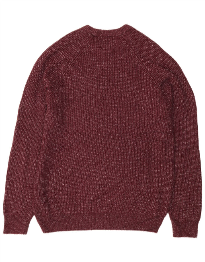 Maglione maglione girocollo da uomo Marks & Spencer medio bordeaux screziato