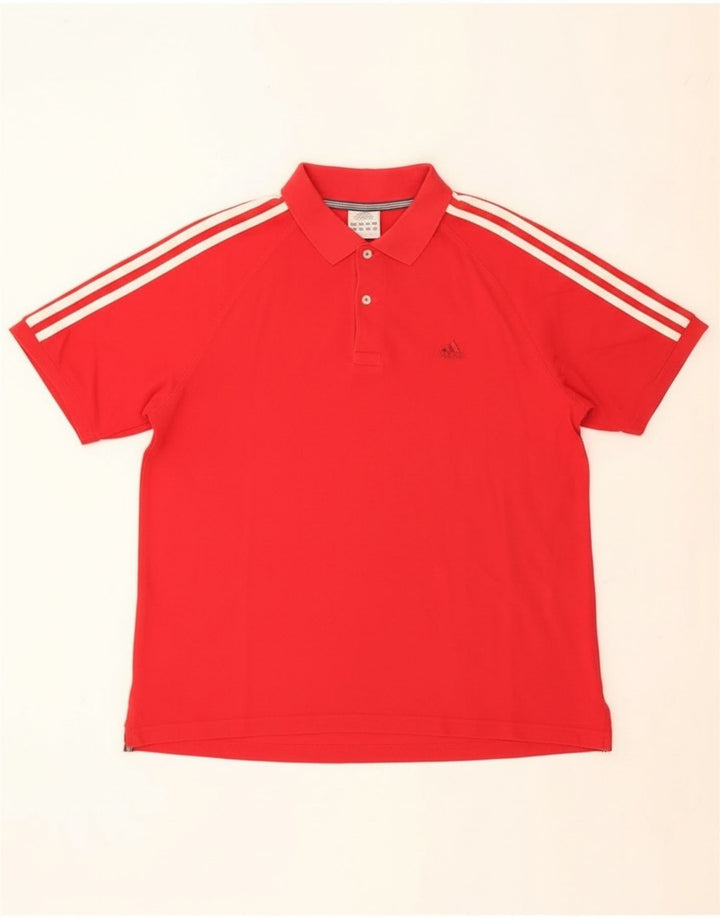 Polo Adidas da uomo in cotone rosso medio