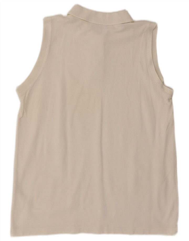 Polo senza maniche da donna Belfe XL in cotone bianco