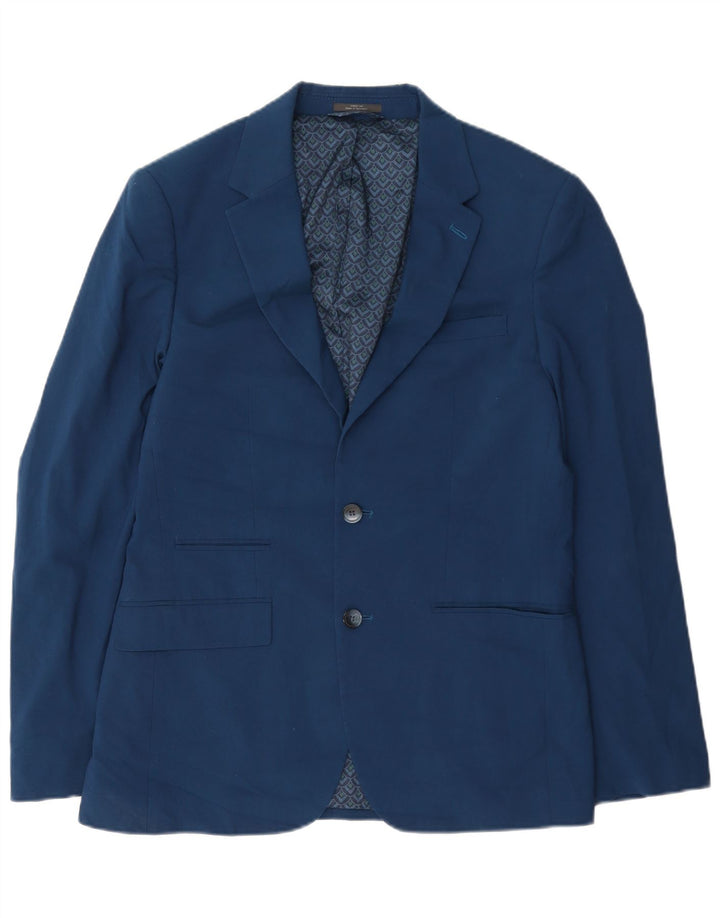 Giacca blazer a 2 bottoni da uomo Marks & Spencer UK 38 poliestere blu medio