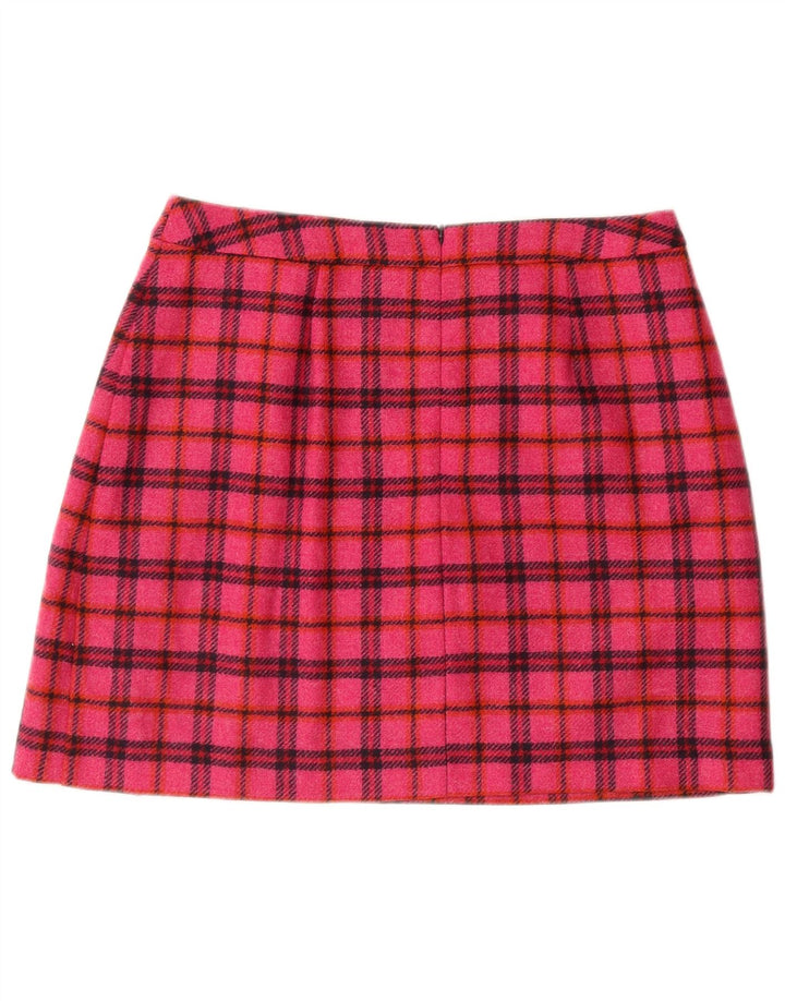 Hobbs minigonna da donna UK 14 grande lana a quadri rosa