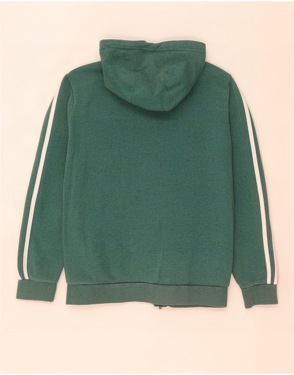 Adidas Boys Zip Hoodie Sweater 13-14 Years Green Cotton