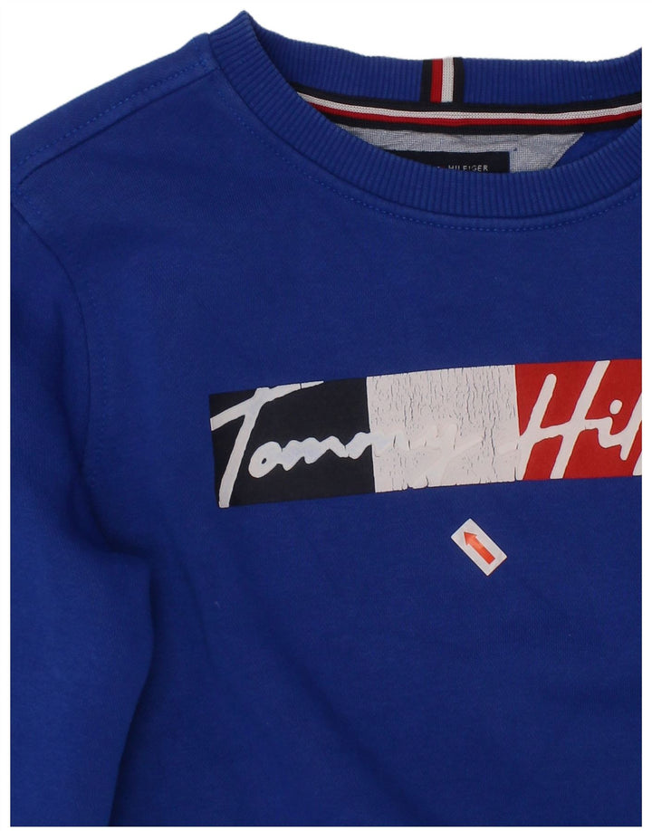 TOMMY HILFIGER Felpa con grafica per ragazzi Maglione 8-9 anni Cotone blu medio