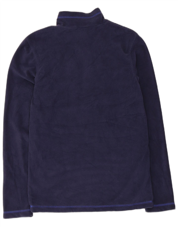 Maglione in pile Reebok da uomo con zip e collo, medio, blu navy, in poliestere sportivo