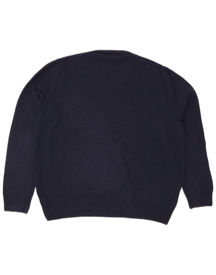 Maglione da uomo Marks & Spencer con scollo a V XL in lana blu navy