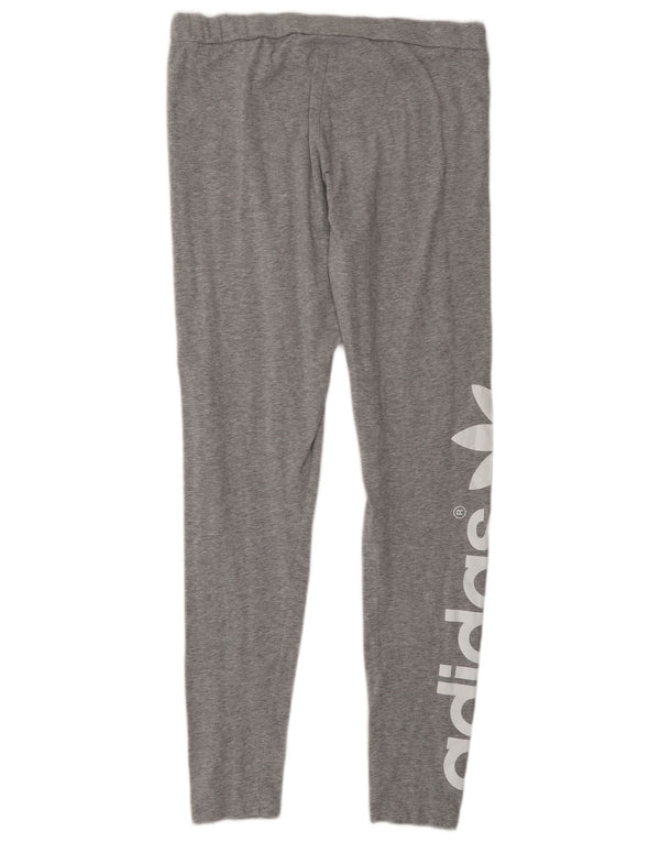 Leggings grafici da donna Adidas UK 16 grande cotone grigio