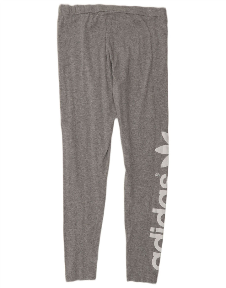 Leggings grafici da donna Adidas UK 16 grande cotone grigio