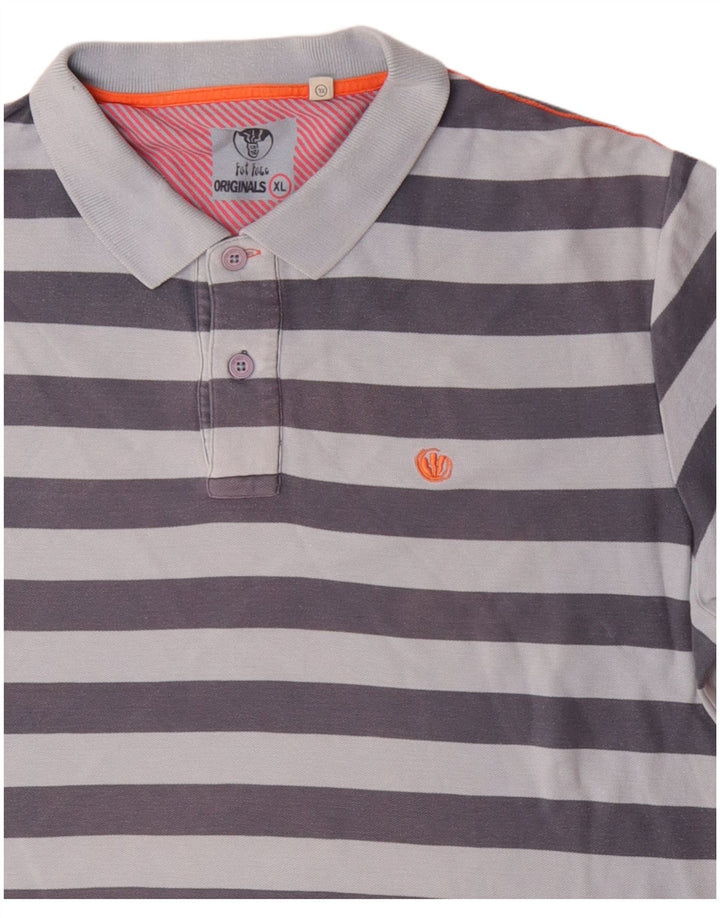 Polo da uomo FAT FACE XL in cotone a righe blu