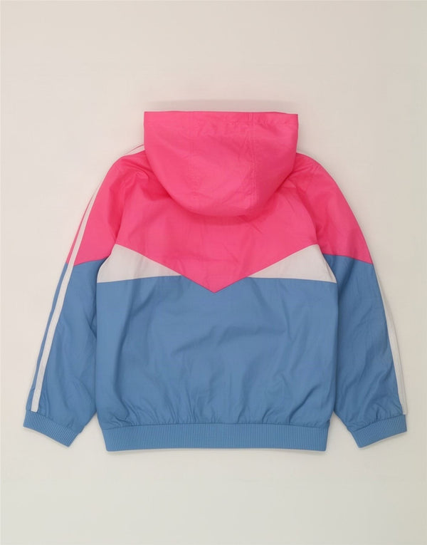 Giacca sportiva da ragazza con cappuccio Adidas 6-7 anni Colorblock rosa