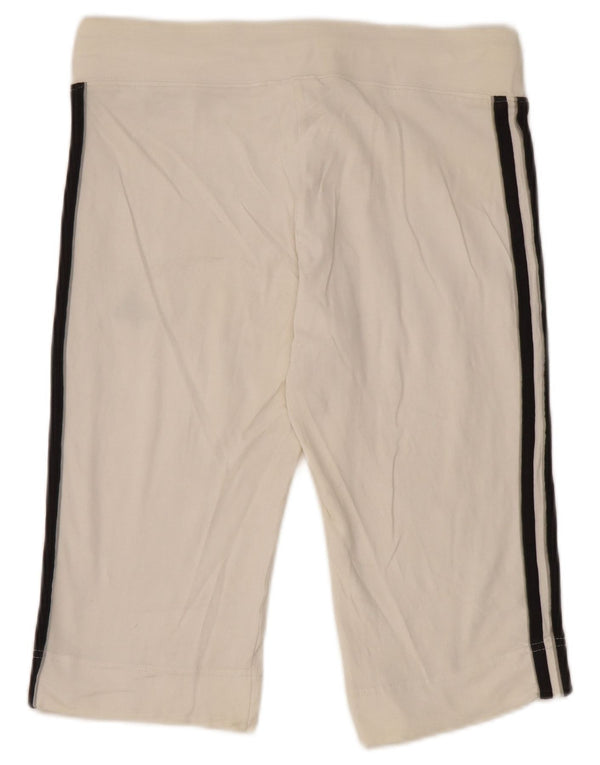 Pantaloncini sportivi Adidas da donna Bermuda UK 14 cotone bianco medio