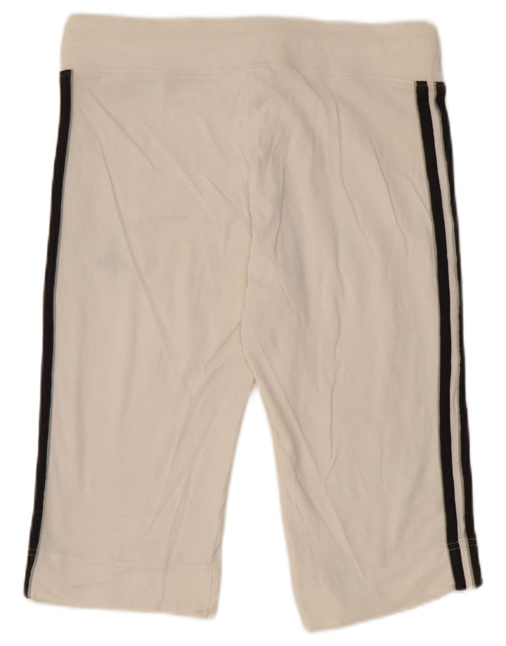 Pantaloncini sportivi Adidas da donna Bermuda UK 14 cotone bianco medio