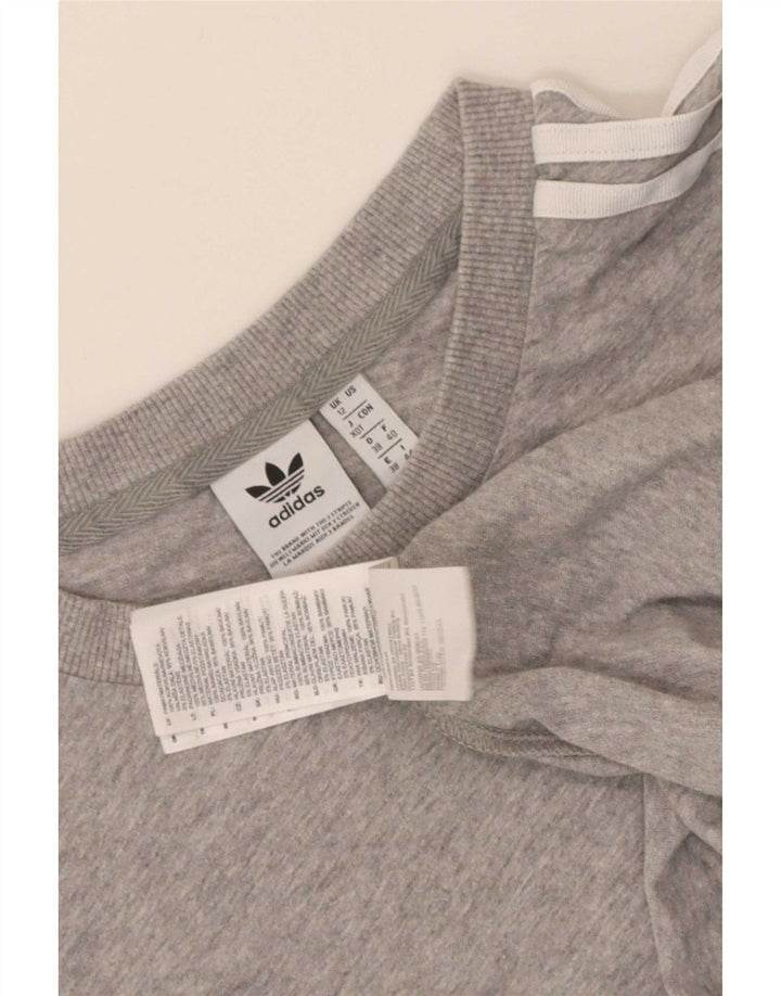 T-shirt da donna Adidas Top UK 12 cotone grigio medio