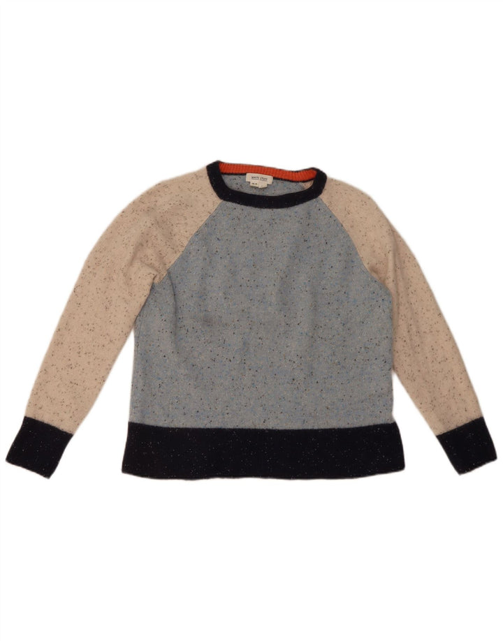 Maglione maglione girocollo da donna White Stuff UK 14 Lana screziata blu medio