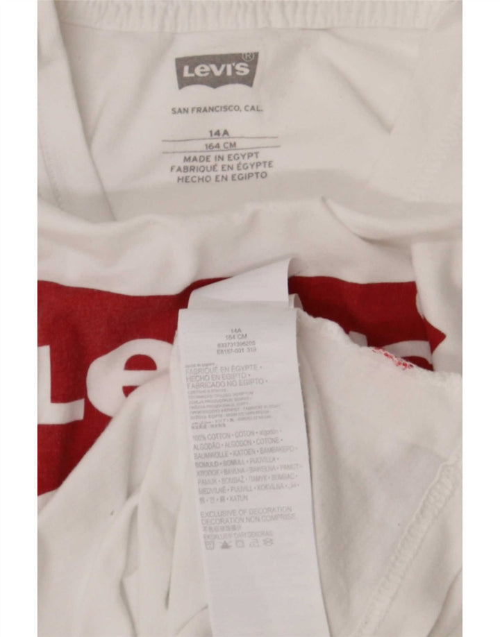T-shirt grafica da ragazzo Levi's Top 13-14 anni in cotone bianco