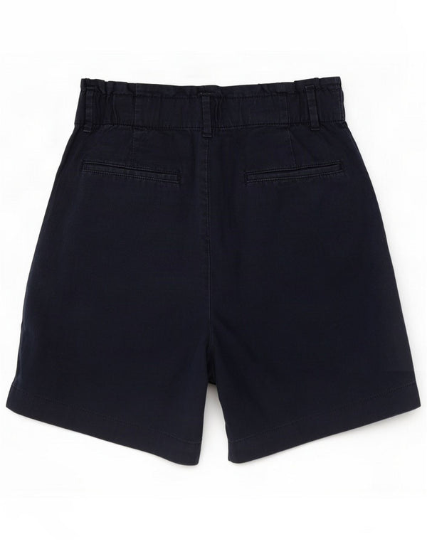 Marks & Spencer Pantaloncini chino a vita alta da donna UK 12 Medium W28 Blu navy