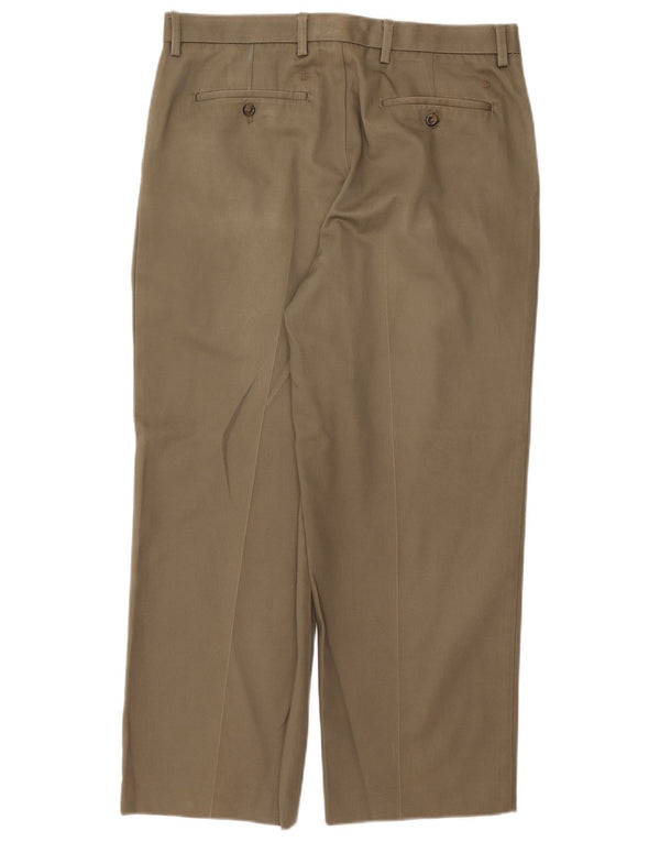 Pantaloni chino con pegging da uomo Izod W34 L30 cotone kaki