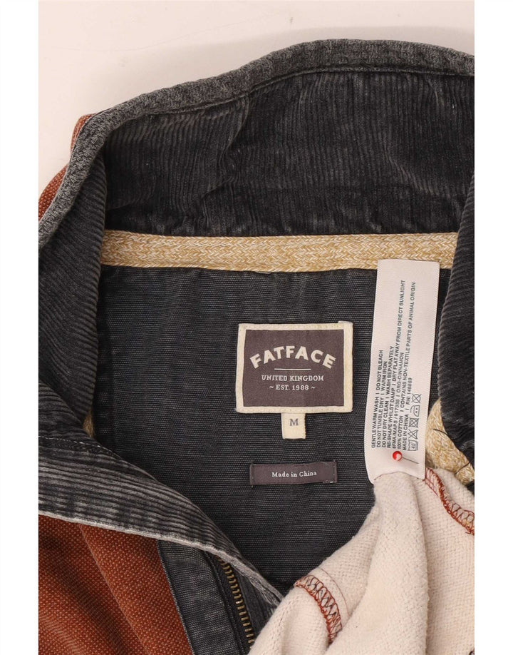Felpa da uomo con collo con zip Fat Face, maglione, cotone marrone medio